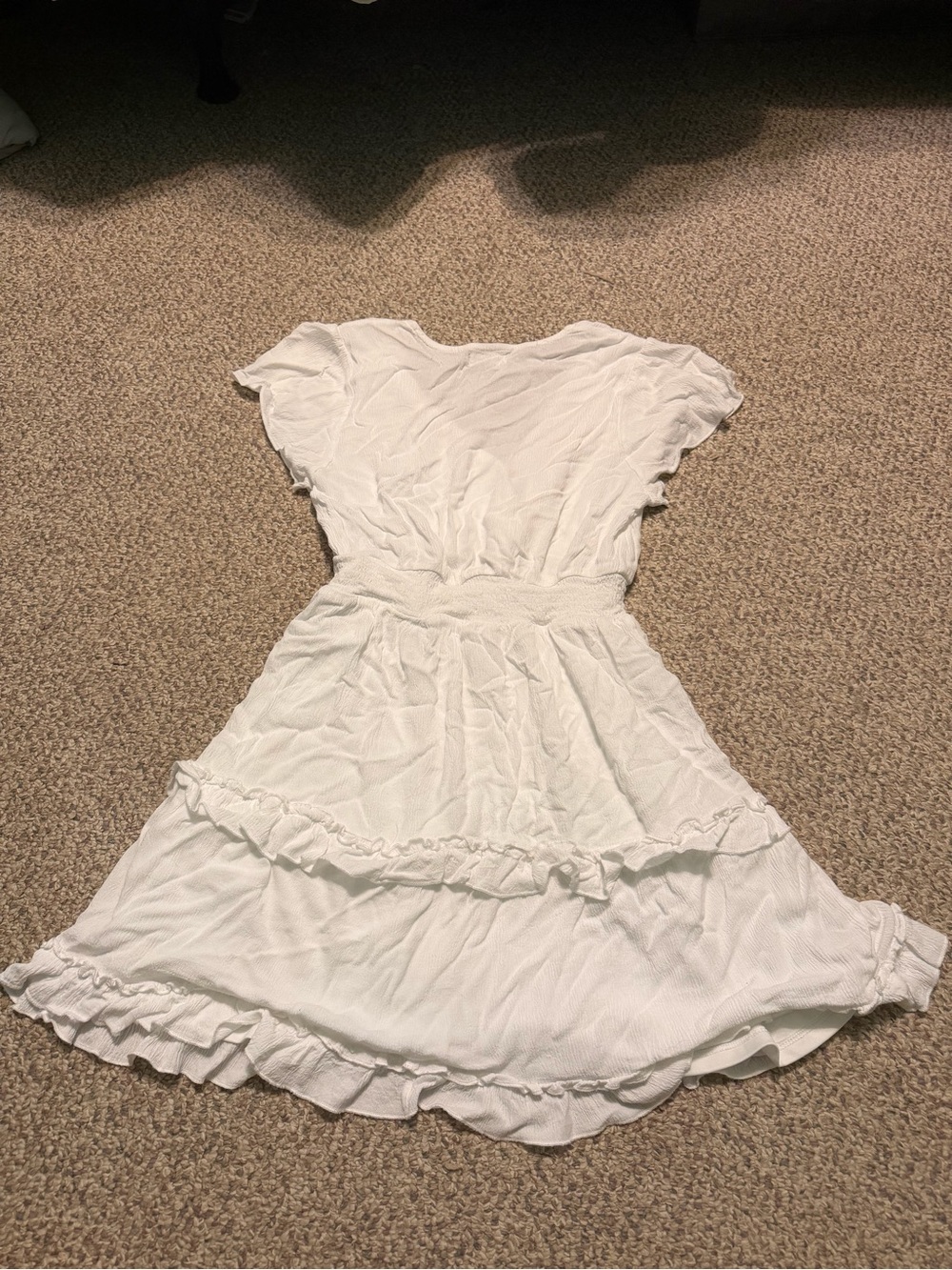 Altar'd State White Ruffle Tiered V-Neck Dress - Picture 6 of 7